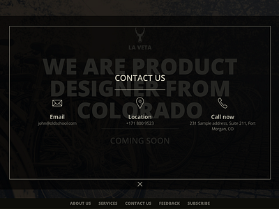 La Veta Contact Us design ui ux web website