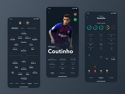 Sport App app clean design football soccer sport statistics ui ux