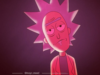 Rick Sanchez aina badejo anime art branding cartoon charachter design cool design explosion exposed glow illustration mayomeed mayomide nigeria photoshop red rick rick and morty rick sanchez