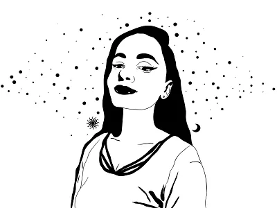Dare to be woman. 2d 2dillustration art behance black white comment digital dribbble follow illustration share vector art woman