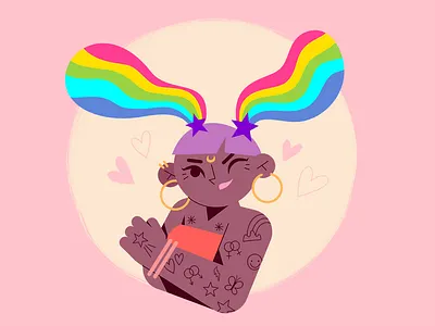Pride design digital gay parade girl illustration illustrator love peace pride pride month rainbow tattoo texture vector