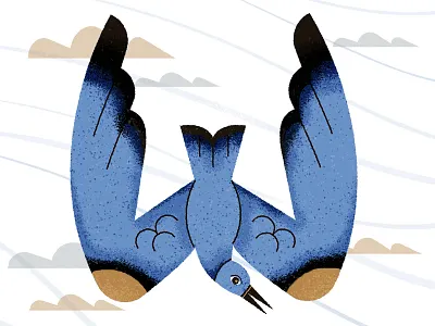 Wings of the Wind bird blue bird clouds sky w wings