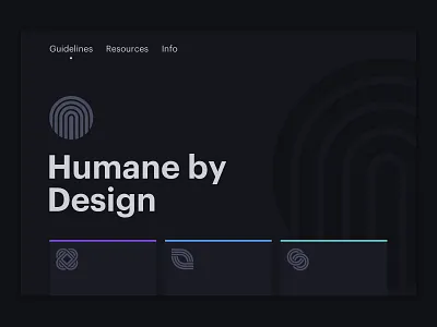 Humane By Design Homepage animation design ethics grid iconography layout ux vector