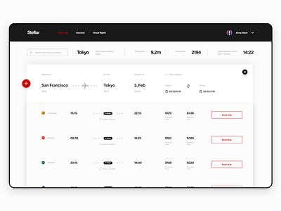 Stellar - Web UI Kit adobe xd design flight booking flight booking app flight search freebie xd ios landing page social app ticket booking travel app ui ui kit uidesign uiux ux web webdesign website wireframes