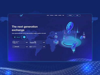 Crypto landing page design flat illustration landing page landing page concept minimal ui web website