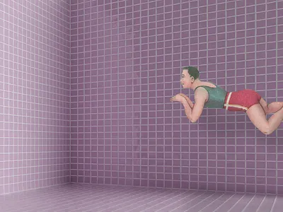 Empty pool, digital collage 3d art collage collage art design illustration surrealism