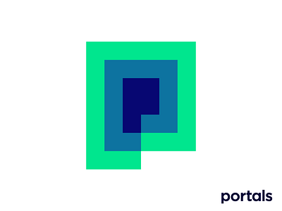 P + Spiral portal logo concept for AR platform icon mark brand branding spiral portal portals icon