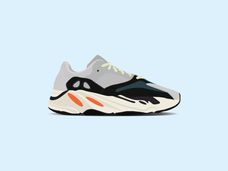 Yeezy Boost 700 700 boost design flat illustration inertia mauve salt shoes sneakers vector wave runner yeezy