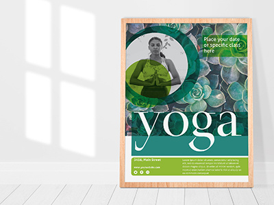 template for a yoga class green health indesign photoshop template yoga