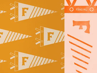 Fan Flag banner branding college fan flag gameday illustration pennant university varsity vintage