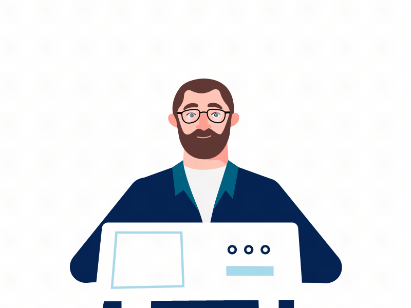 geek 2d animation character geek gif illustration loop motion