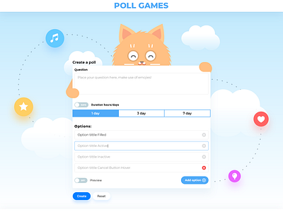 poll.games design design ui website