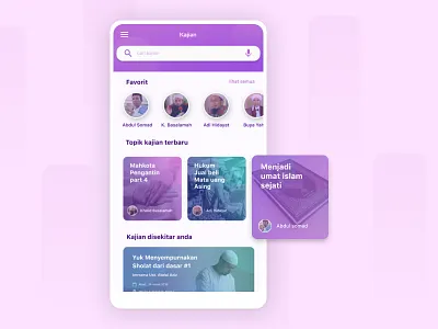 Kajian App Exploration app flat islam islamic ui ui ux design