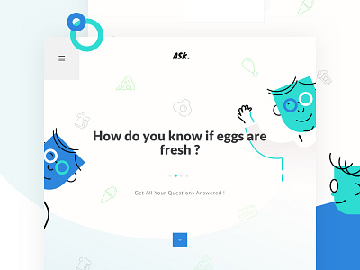 Ask - Landing Page blue design art green light theme line art user interface design vector artwork web landing page web site web site design