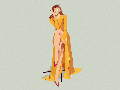 Lady Sun 2d art character character design clothes concept art costume design drawing dress dribbble editorial fashion femine feminine design illustration vector vera dementchouk woman yellow