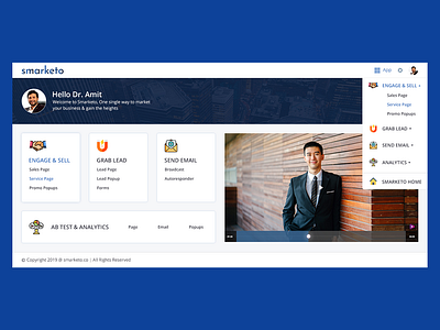 Smarketo Dashboard Design backend design design marketing tool software design ui ux web website