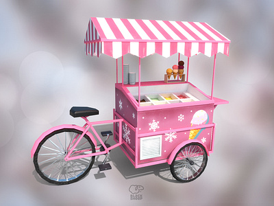 Mobile icecream vendor 3d 3d art car concept design glace icecream maya mobile photoshop pink summer sunbstance painter vendor