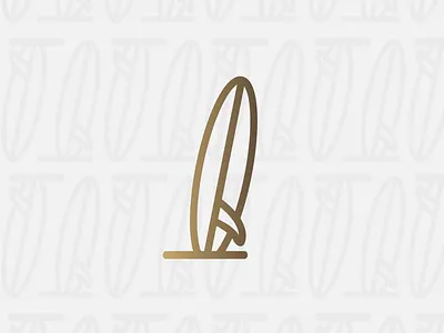 Surfboard Icon adobe brand identity branding branding design color design flat gold gradient icon illustration illustrator logo repeat pattern repeatable texture vector