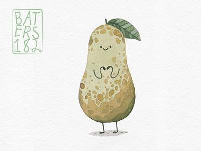 Kawaii pear art character design drawing food food illustration fruit fruits illustration kawaii pear sweet traditional art traditional drawing watercolor watercolor art watercolor illustration