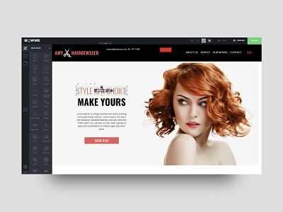 Bowwe GUI bowwe business graphic art graphic design hair cut hair studio hair style marketing modern red hair red head salon ui ux designer ux ui web website website banner website builder website concept