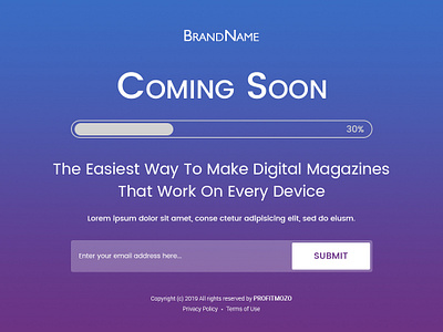 Single Screen Coming Soon Mockup colorfull design lead generation mockup design popup design splash popup template design ui ux web website