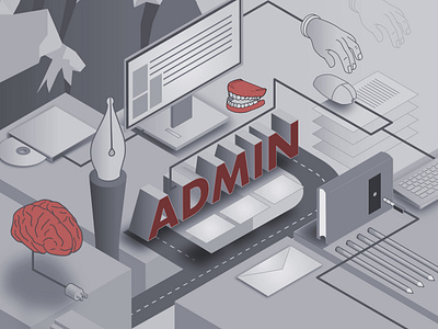 Admin Iso Scene No Branding design illustration vector