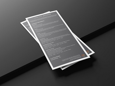 Reserved + Polished Menus branding print typography