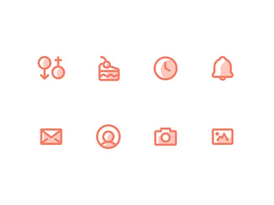 Outpatient Health / Medical Icons 2 account app bell birthday cake camera clock email gender health icons notification notifications outpatient photo photos picture profile time