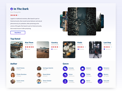 Book Store application author book design ecommerce genre read read more store top top rated ui web