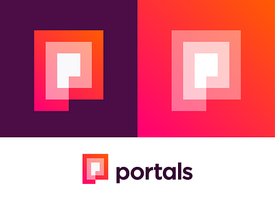 P + Spiral portal logo concept for AR platform colors icons app brand light gradient icon logos logotype future futurism trend mark monogram brand branding modern universe immersive design portal portals expansion digital simple tunnel digital cosmos virtual reality augmented tunnel