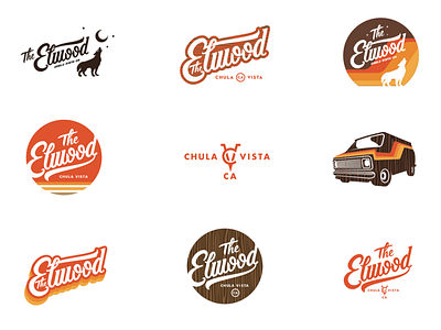 El Wood Identity bar divebar identity lettering logo script van wood