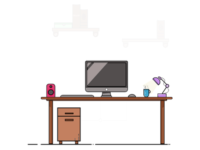 Comp Table Illustrations adobe adobe xd android app app books business computer design design app housetable illustration illustrator laptop speaker student table table design table lamp uidesign xd