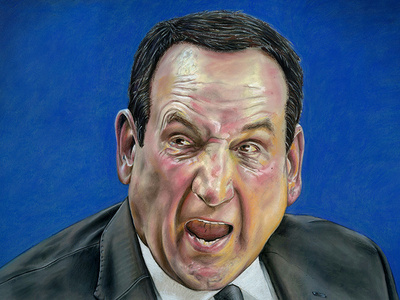 Duke's Coach K for The Washington Post basketball coach k drawing duke illustration illustration art mike krzyzewski ncaa portraits sports washington post