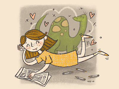 Lola's imagination children art dinosaurs doodle drawing hand drawn illustration imagination kansas city procreate sketch sketchbook