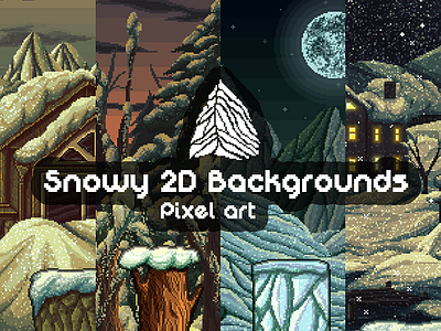 Snowy 2D Pixel Art Backgrounds 2d backgrounds game game assets gamedev pixel art platformer