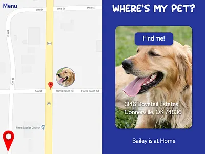 Daily UI #020 Location Tracker for Pets 020 dailyui location pet pets tracker tracking