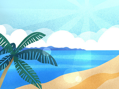 beach illustration procreate