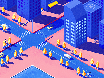 City Isometric 2.5 colorful design illustration isometric