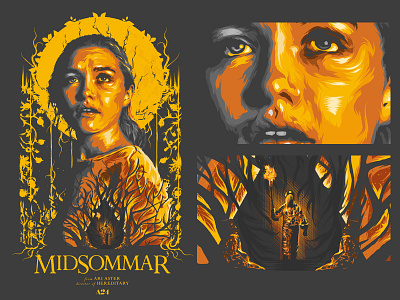 Midsommar film poster graphic design illustration movie poster vector vector art