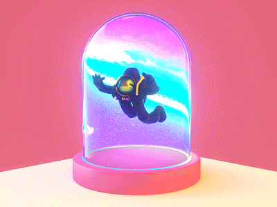 Cosmonaut 3d abstract animation astronaut c4d character cinema 4d cinema4d concept art design gif loop modeling motion graphics octane space