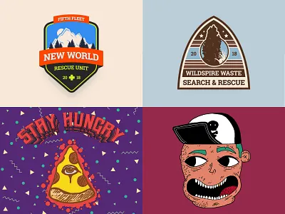 Top Radness from 2018 badge character design illustration pattern radical retro skater video game