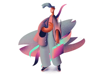 N. 1 bussines character concept design man suitcase