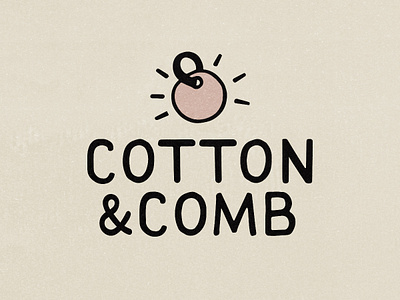 Cotton & Comb - handmade logo branding design flat icon illustration lettering logo typography