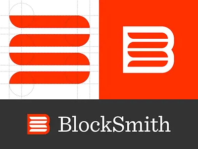 BlockSmith b b logo branding bs bs logo bs monogram geometric grid grid logo logodesign monogram simple