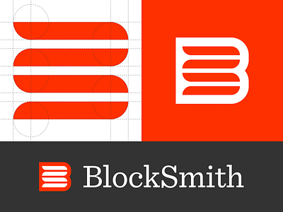 BlockSmith b b logo branding bs bs logo bs monogram geometric grid grid logo logodesign monogram simple