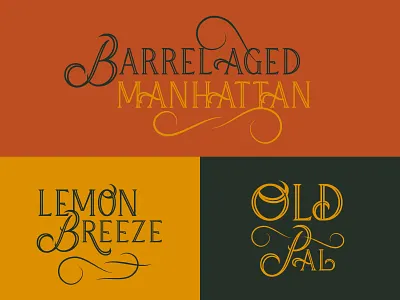 Cocktail Lettering bourbon cocktail custom lettering liquor serif spirits type typography whiskey