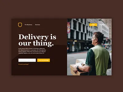 UPS Landing page Redesign concept adobe branding design sketch typography ui ups ux web