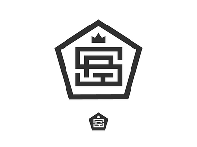 PST Soccer Logo abstract black brand branding crown logo modern monogram p patch pentagon play s simple soccer t white