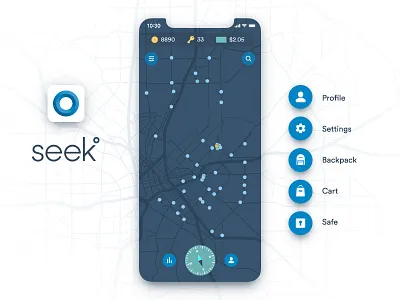 Seek App adventure app app icon augemented reality compass gps icons identity ios iphone navigation rewards