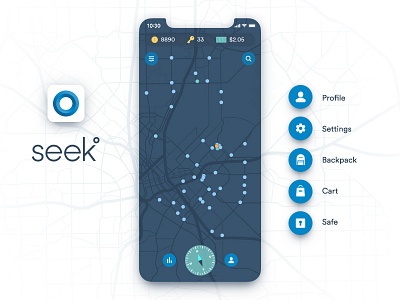 Seek App adventure app app icon augemented reality compass gps icons identity ios iphone navigation rewards